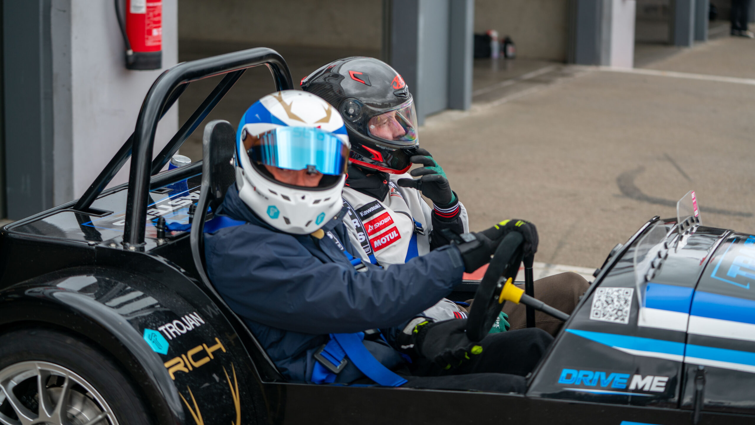 Driving a Track Masters car